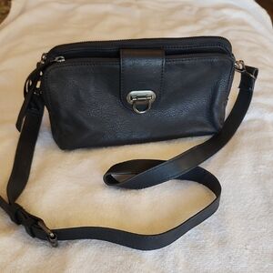 Elegant Black Leather Crossbody Bag